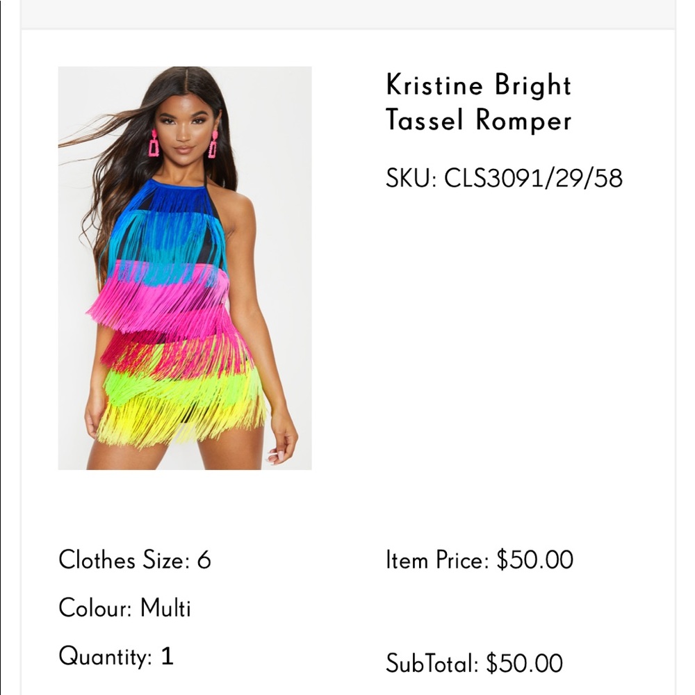 Kristine Bright Tassel Romper